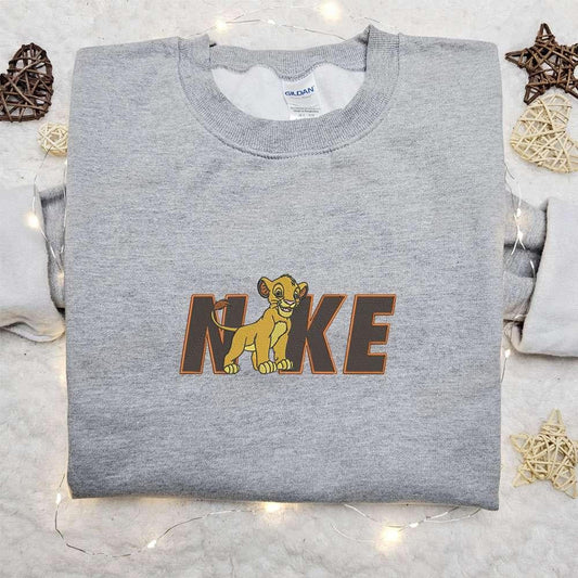 Simba Smile X Nike Embroidered Sweatshirt The Lion King Embroidered Shirt Best Gift Ideas For All Occasions