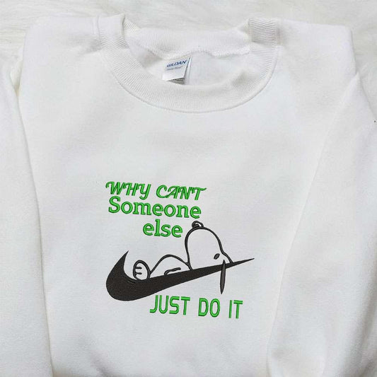 Snoopy Just Do It X Nike Embroidered Tshirt Nike Inspired Embroidered Shirt Best Gift For Family