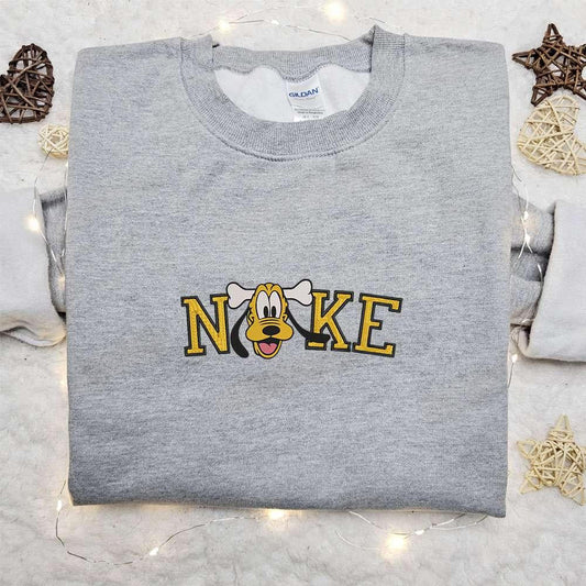 Pluto Bone Halloween X Nike Embroidered Sweatshirt Walt Disney Characters Embroidered Shirt Best Halloween Gift Ideas