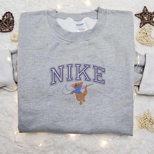 Roo X Nike Cartoon Embroidered Shirt Disney Characters Embroidered Sweatshirt Nike Inspired Embroidered Hoodie