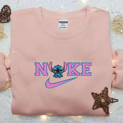 Baby Stitch x Nike Embroidered Sweatshirt Lilo and Stitch Embroidered Shirt Nike Inspired Embroidered Shirt