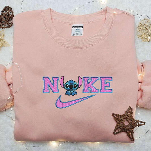 Baby Stitch x Nike Embroidered Sweatshirt Lilo and Stitch Embroidered Shirt Nike Inspired Embroidered Shirt