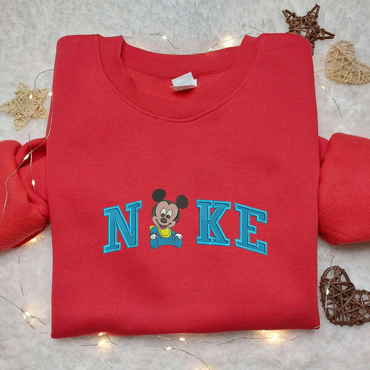 Baby Mickey Mouse x Nike Embroidered Shirt Nike Embroidered Shirt Cartoon Disney Embroidered Shirt
