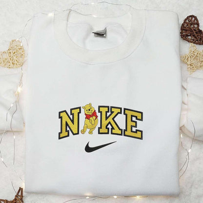 Winnie The Pooh x Nike Embroidered Shirt Disney Characters Embroidered Hoodie Cartoon Embroidered Sweatshirt