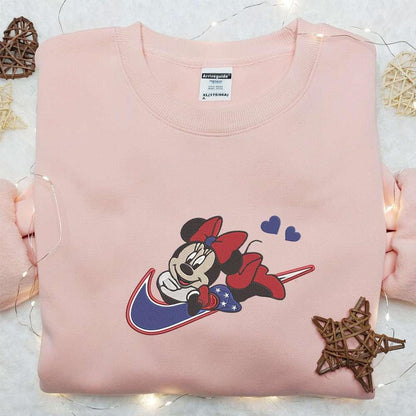 Vintage Minnie Love x Swoosh Embroidered Sweatshirt Walt Disney Embroidered Shirt The Best Gift