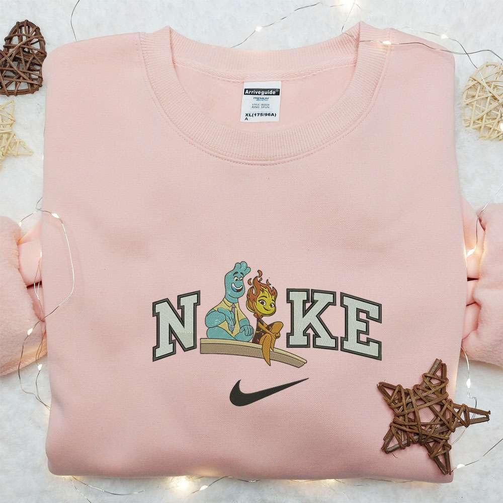 Wade Ripple and Ember Lumen x Nike Embroidered Sweatshirt Elemental Disney Plus Embroidered Shirt Best Gift Ideas For All Occasions