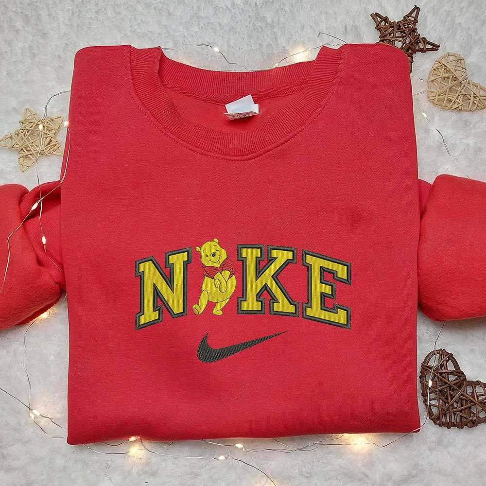 Winnie Pooh x Nike Embroidered Hoodie Winnie The Pooh Embroidered Shirt Nike Inspired Embroidered Shirt