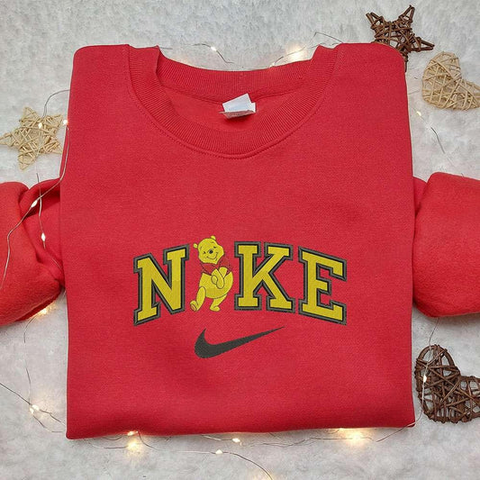 Winnie Pooh x Nike Embroidered Hoodie Winnie The Pooh Embroidered Shirt Nike Inspired Embroidered Shirt