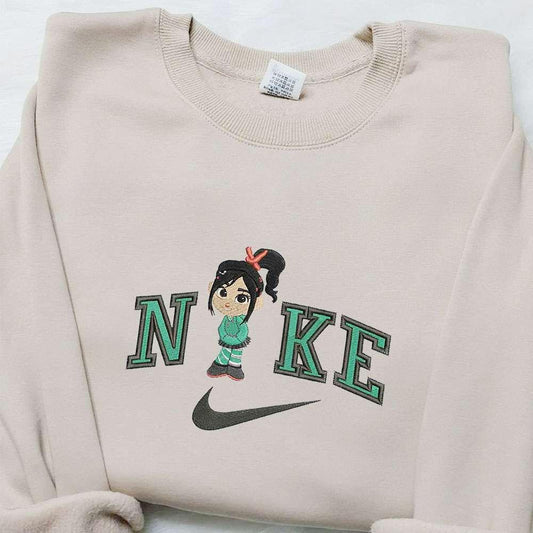 Vanellope von Schweetz x Nike Cartoon Embroidered Hoodie Disney Characters Embroidered Hoodie Best Gift Ideas for Family