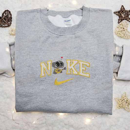 Wall E Love x Nike Cartoon Embroidered Hoodie Disney Characters Embroidered Shirt Best Gift Ideas for Family