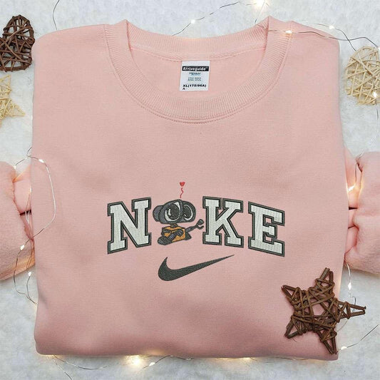 Wall E x Nike Embroidered Hoodie Wall E Disney Embroidered Shirt Nike Inspired Embroidered Shirt