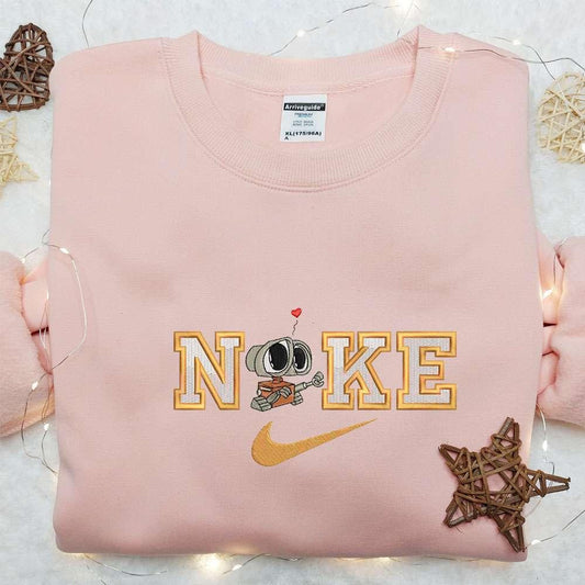 Wall E x Swoosh Cartoon Embroidered Hoodie Disney Characers Embroidered Shirt Best Gift Ideas for Family