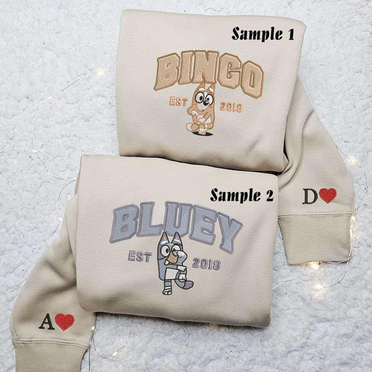 Bingo and Bluey Est 08 Embroidered Shirt Best Gift For Lover