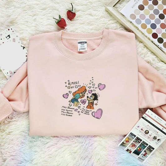 Max And Roxanne Disney Characters Embroidered Shirt