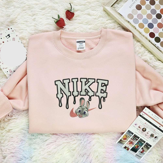 Judy Hopps Face Embroidered Shirt Zootopia Cartoon Embroidered Hoodie