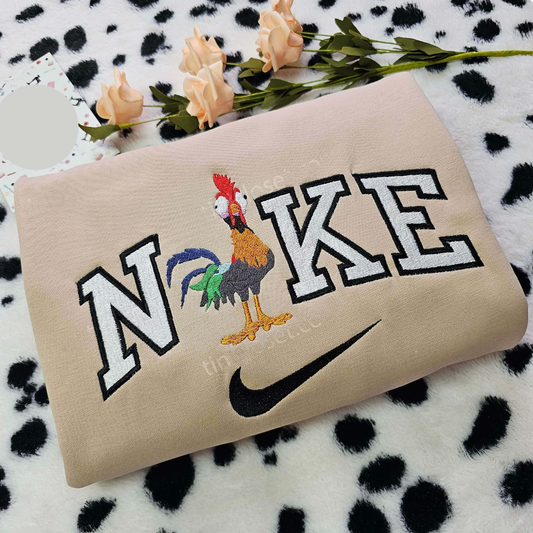 Heihei Chicken Moana Disney Characters Embroidered Shirt