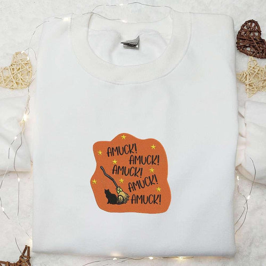 Amuck Amuck Amuck Amuck Amuck Embroidered Sweatshirt Halloween Embroidered Hoodie Best Halloween Gifts