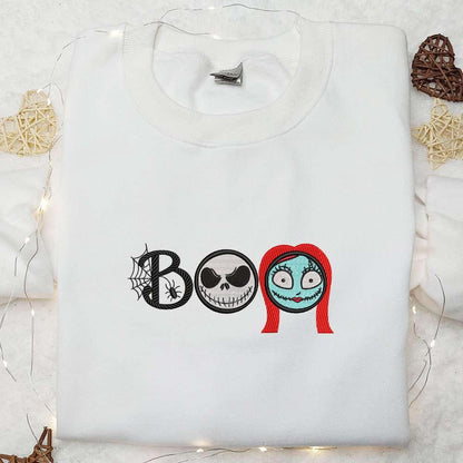 Boo Sally Skellington Nightmare Before Christmas Embroidered Shirt Stop motion Animation Embroidered Shirt Best Halloween Gift Ideas