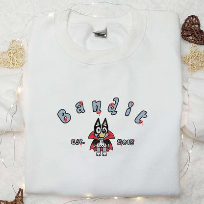 Bluey Bandit Heeler Est 2018 Halloween Embroidered Shirt Halloween Embroidered Shirt Best Halloween Gifts for Family