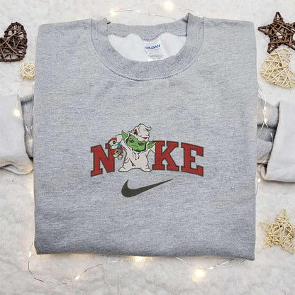 Baby Yoda Oogie Boogie Halloween x Nike Embroidered Sweatshirt Walt Disney Characters Embroidered Shirt Best Halloween Gift Ideas