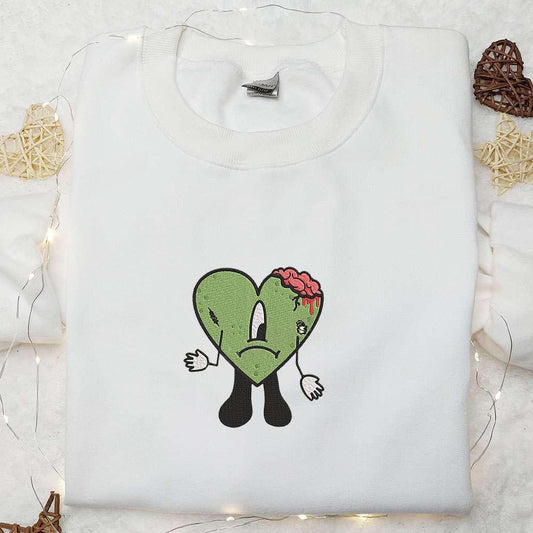 Bad Bunny Broken Brain Embroidered Sweatshirt Halloween Embroirdered Shirt Best Gifts for Family