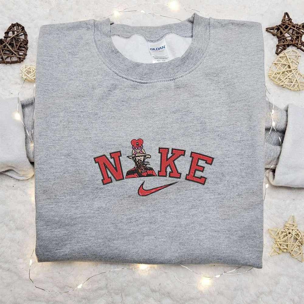Bad Bunny Heart x Nike Halloween Embroidered Shirt Nike Inspired Embroidered Shirt Best Halloween Gift Ideas