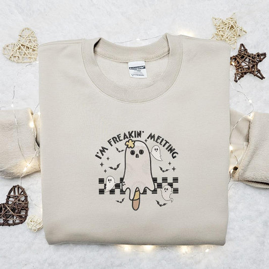 Boo Ghost Im Freaking Melting Halloween Embroidered Shirt Best Gifts For Family