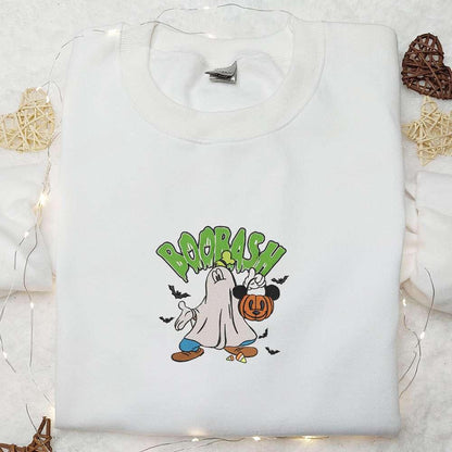 Boobash Goofy Ghost Mickey Pumpkin Bat Embroidered Shirt Adorable Halloween Shirt Disney Halloween Shirts