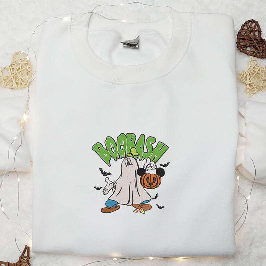 Boobash Goofy Ghost Mickey Pumpkin Bat Embroidered Shirt Adorable Halloween Shirt Disney Halloween Shirts