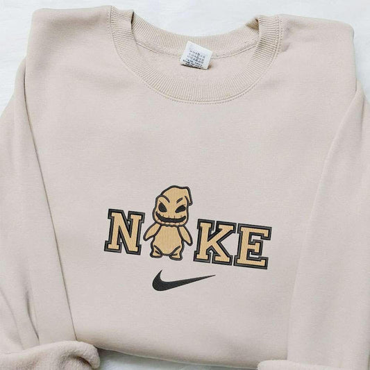 Chibi Oogie Boogie x Nike Embroidered Shirt The Nightmare Before Christmas Embroidered Hoodie Best Gifts for Family