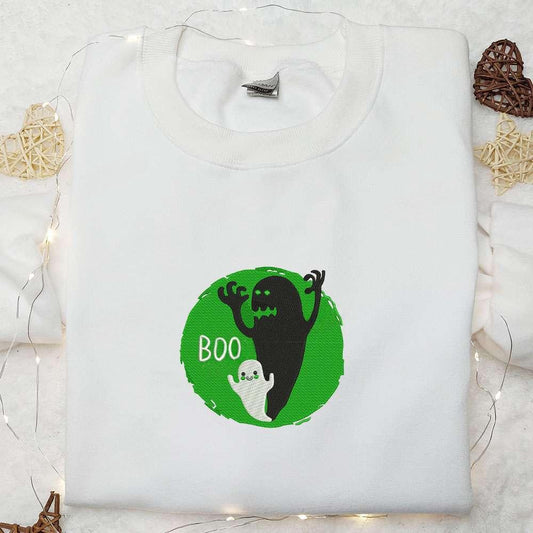 Boo Ghost Embroidered Shirt Halloween Embroidered Shirt Best Halloween Gift Ideas