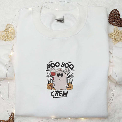 Boo Boo Crew Nurse Embroidered Shirt Funny Halloween Embroidered Shirt Best Halloween Gift Ideas