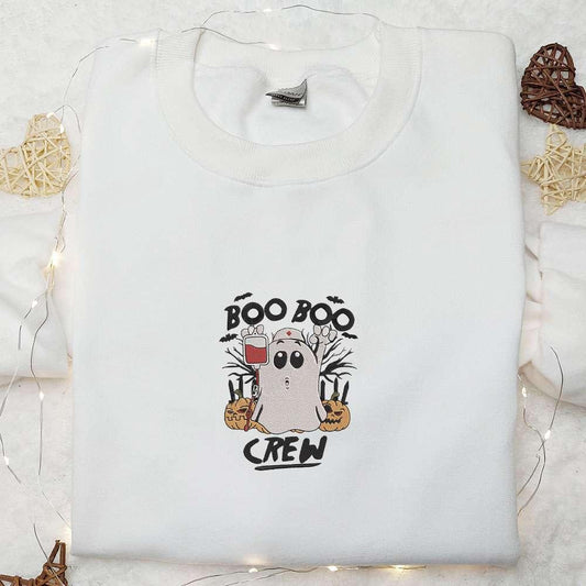 Boo Boo Crew Nurse Embroidered Shirt Funny Halloween Embroidered Shirt Best Halloween Gift Ideas