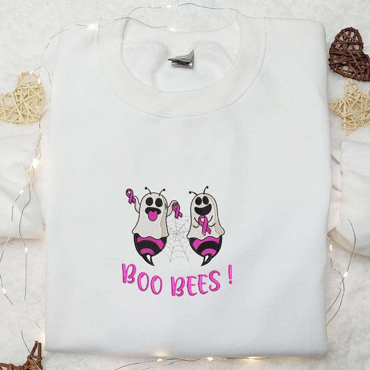 Boo Bees Ghost Embroidered Shirt Funny Halloween Embroidered Shirt Best Halloween Gifts for Family
