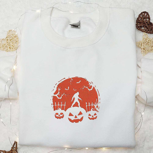 Bigfoot Halloween Embroidered Shirt Halloween Embroidered Shirt Best Halloween Gifts for Family