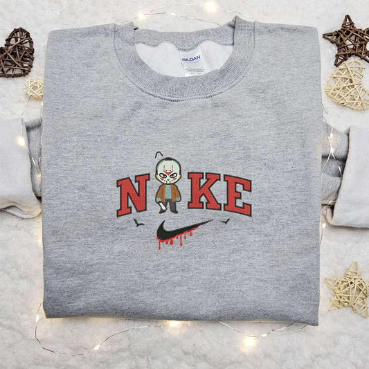 Chibi Jason Voorhees Jack x Nike Embroidered Sweatshirt Horror Movie Halloween Embroidered Shirt Best Halloween Gift Ideas