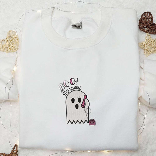 Boo You Whore Embroidered Shirt Halloween Embroidered Shirt Best Halloween Gift Ideas
