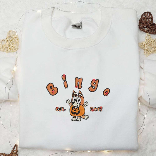 Bingo Pumpkin Est 2018 Halloween Embroidered Shirt Halloween Embroidered Shirt Best Halloween Gifts for Family