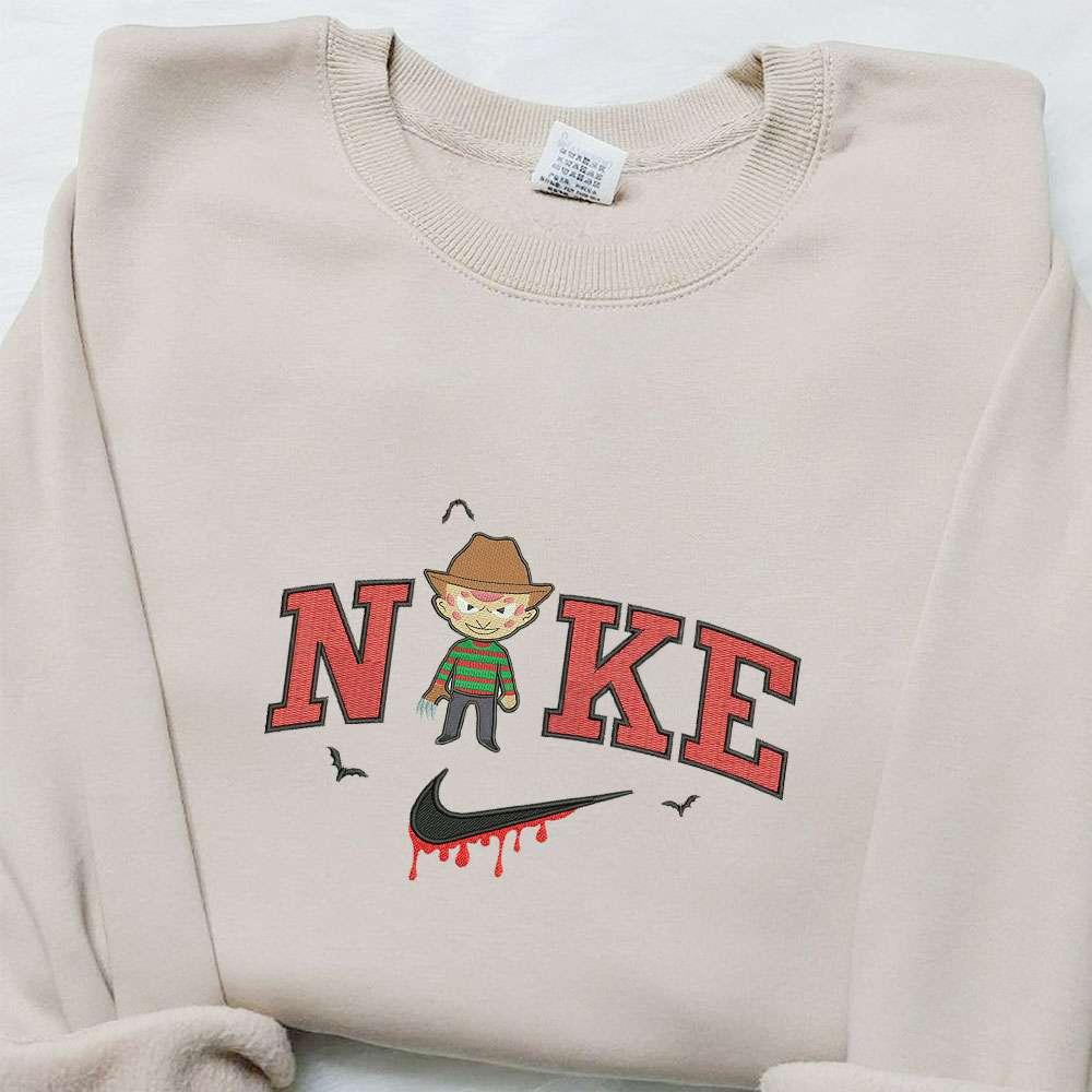 Chibi Freddy Krueger x Nike Embroidered Sweatshirt Horror Movie Halloween Embroidered Shirt Best Halloween Gift Ideas