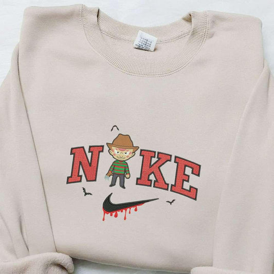 Chibi Freddy Krueger x Nike Embroidered Sweatshirt Horror Movie Halloween Embroidered Shirt Best Halloween Gift Ideas