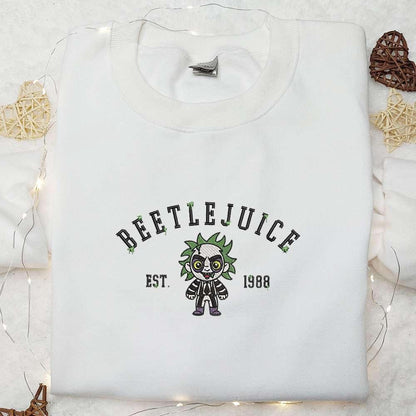 Beetlejuice Est 1988 Embroidered Shirt Horror Movie Embroidered Shirt Best Halloween Gifts for Family