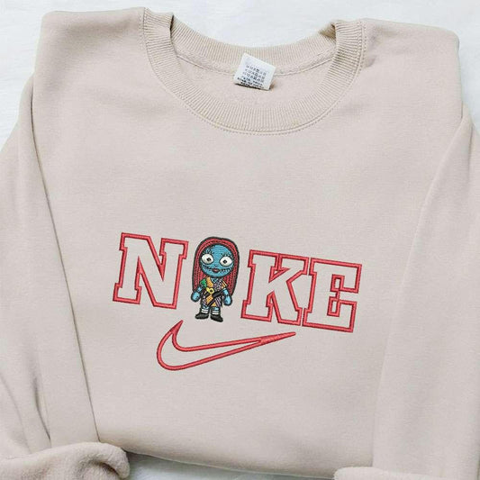 Chibi Sally x Nike Movie Embroidered Sweatshirt Horror Movie Embroidered Sweatshirt Halloween Embroidered Hoodie