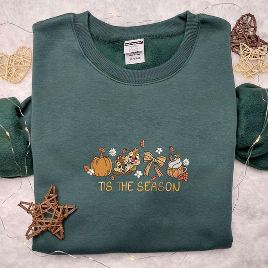 Chip And Dale Tis The Season Autumn Fall Embroidered Shirt Best Halloween Gifts Ideas