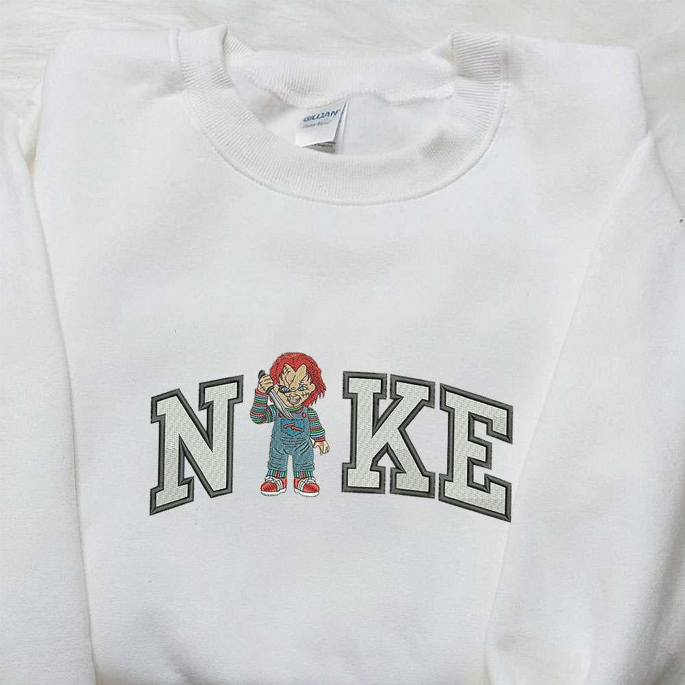 Chucky Stand x Nike Embroidered Shirt Childs Play Embroidered Shirt Custom Nike Embroidered Shirt