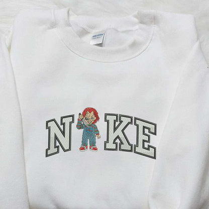 Chucky Stand x Nike Embroidered Shirt Childs Play Embroidered Shirt Custom Nike Embroidered Shirt