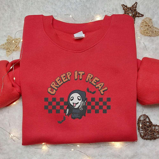 Creep It Real Ghostface Embroidered Shirt Scream Halloween Embroidered Shirt Best Halloween Gift Ideas