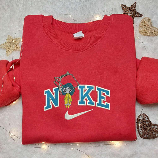 Coraline Jones x Nike Embroidered Hoodie Nike Inspired Embroidered Shirt Best Halloween Gift Ideas