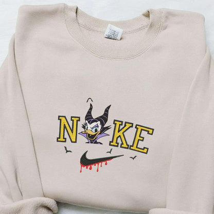 Daisy Duck Maleficent x Nike Embroidered Sweatshirt Walt Disney Characters Embroidered Shirt Best Halloween Gifts Ideas for Family