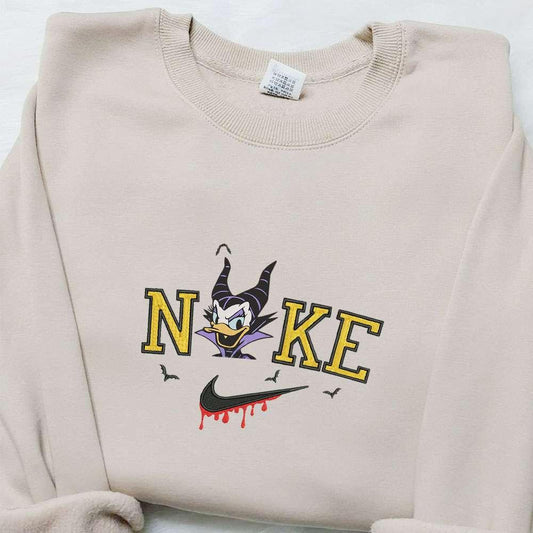 Daisy Duck Maleficent x Nike Embroidered Sweatshirt Walt Disney Characters Embroidered Shirt Best Halloween Gifts Ideas for Family