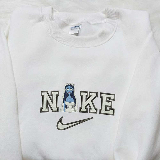 Emily Corpse Bride x Nike Embroidered Hoodie Halloween Embroidered Sweatshirt Best Gifts for Halloween Lovers